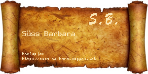 Süss Barbara névjegykártya